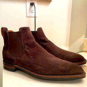 Allen Edmonds Liverpool Chelsea Boots in chocolate suede.